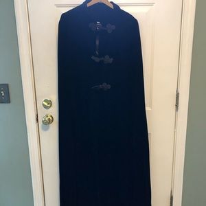 Vintage black velvet cape
